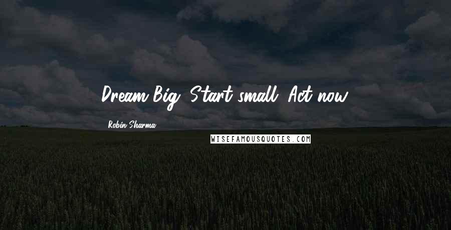 Robin Sharma Quotes: Dream Big. Start small. Act now.