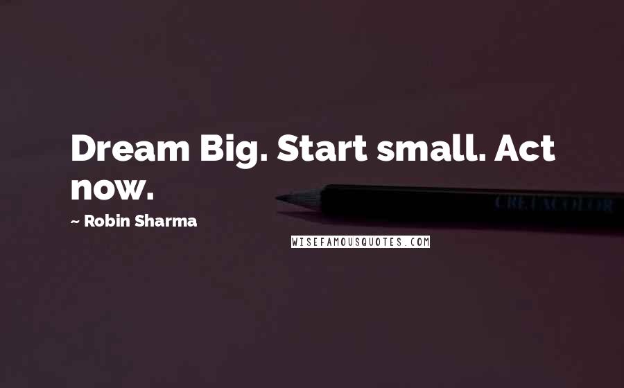 Robin Sharma Quotes: Dream Big. Start small. Act now.