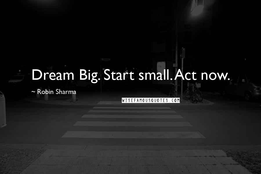 Robin Sharma Quotes: Dream Big. Start small. Act now.