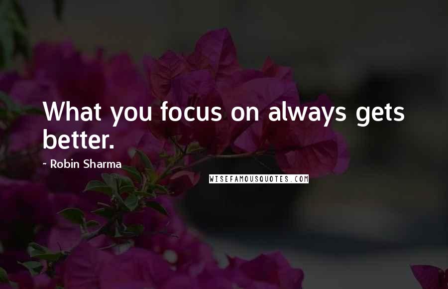 Robin Sharma Quotes: What you focus on always gets better.