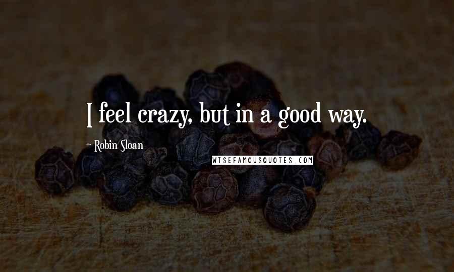 Robin Sloan Quotes: I feel crazy, but in a good way.
