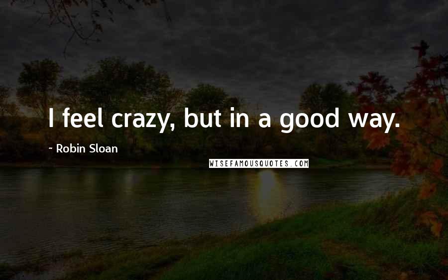 Robin Sloan Quotes: I feel crazy, but in a good way.