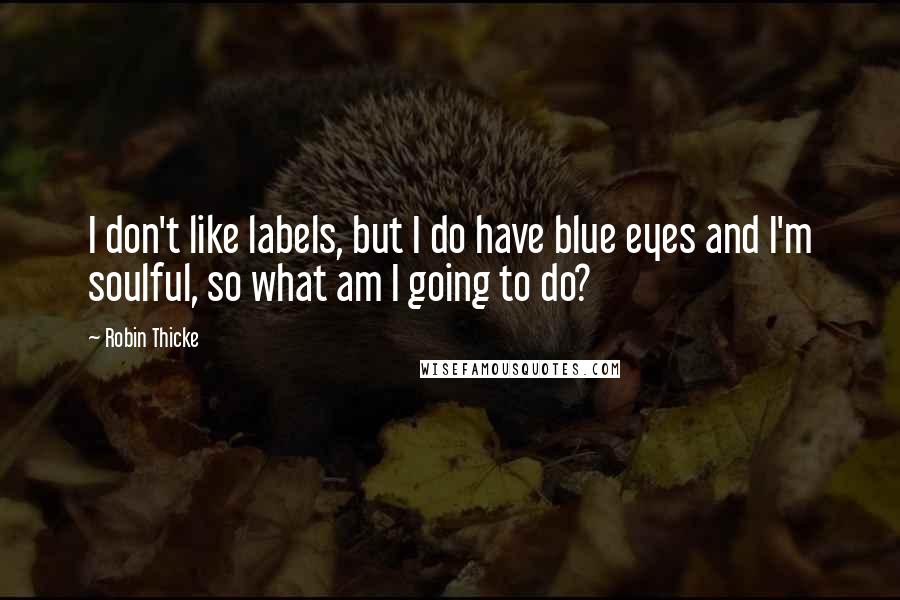 Robin Thicke Quotes: I don't like labels, but I do have blue eyes and I'm soulful, so what am I going to do?