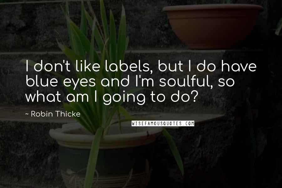 Robin Thicke Quotes: I don't like labels, but I do have blue eyes and I'm soulful, so what am I going to do?
