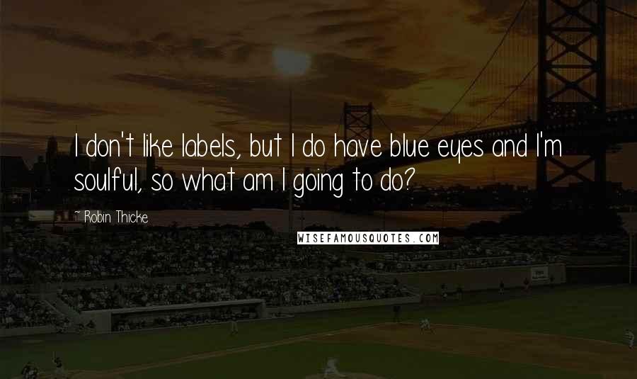 Robin Thicke Quotes: I don't like labels, but I do have blue eyes and I'm soulful, so what am I going to do?