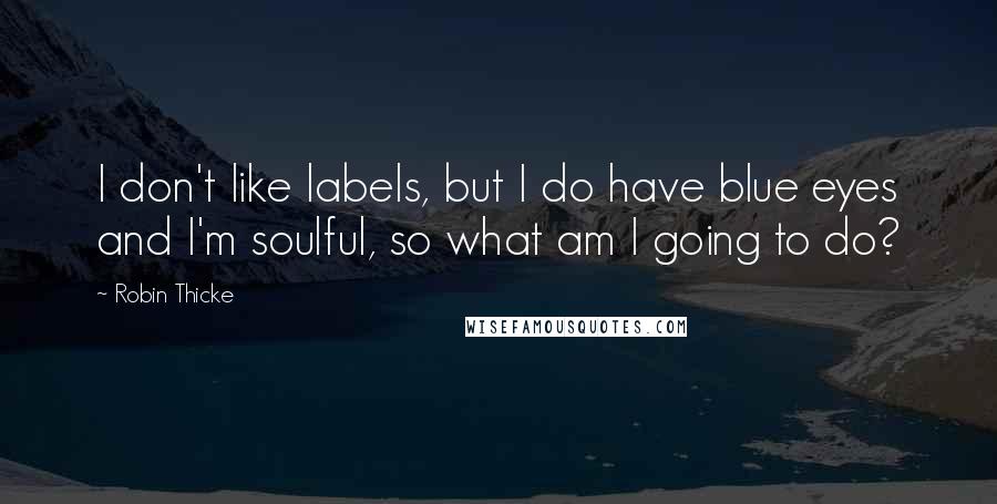 Robin Thicke Quotes: I don't like labels, but I do have blue eyes and I'm soulful, so what am I going to do?