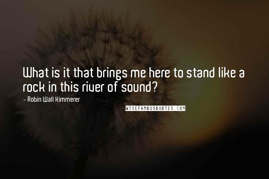 Robin Wall Kimmerer Quotes: What is it that brings me here to stand like a rock in this river of sound?