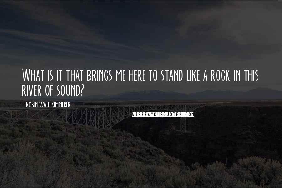 Robin Wall Kimmerer Quotes: What is it that brings me here to stand like a rock in this river of sound?