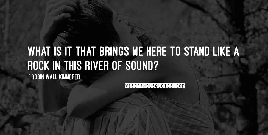 Robin Wall Kimmerer Quotes: What is it that brings me here to stand like a rock in this river of sound?