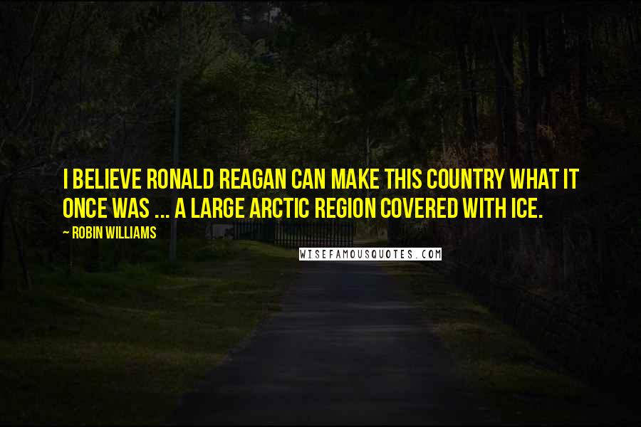 Robin Williams Quotes: I believe Ronald Reagan can make this country what it once was ... a large Arctic region covered with ice.