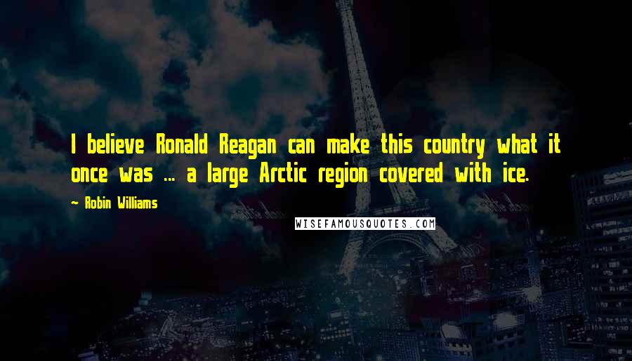 Robin Williams Quotes: I believe Ronald Reagan can make this country what it once was ... a large Arctic region covered with ice.