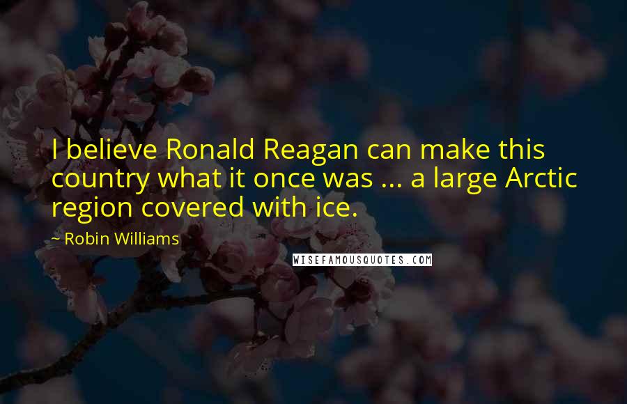 Robin Williams Quotes: I believe Ronald Reagan can make this country what it once was ... a large Arctic region covered with ice.