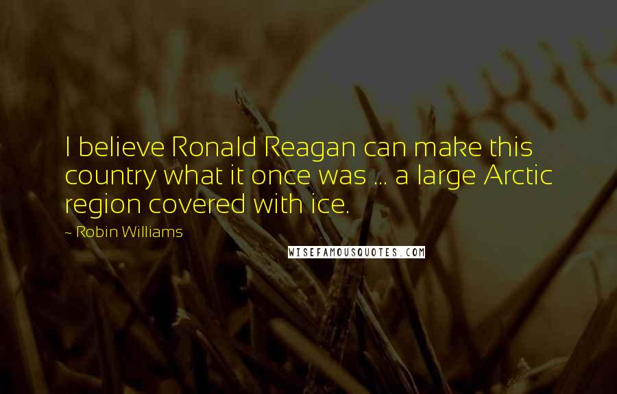 Robin Williams Quotes: I believe Ronald Reagan can make this country what it once was ... a large Arctic region covered with ice.