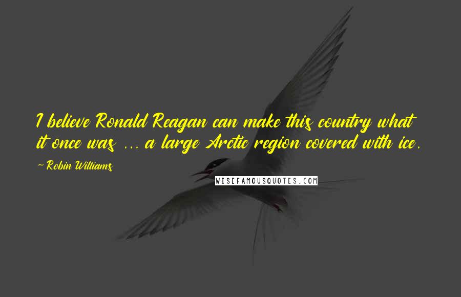 Robin Williams Quotes: I believe Ronald Reagan can make this country what it once was ... a large Arctic region covered with ice.