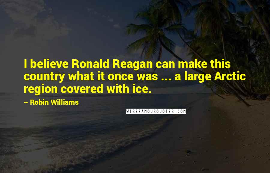 Robin Williams Quotes: I believe Ronald Reagan can make this country what it once was ... a large Arctic region covered with ice.