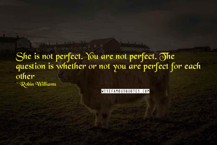 Robin Williams Quotes: She is not perfect. You are not perfect. The question is whether or not you are perfect for each other