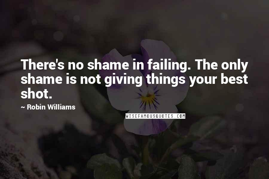 Robin Williams Quotes: There's no shame in failing. The only shame is not giving things your best shot.