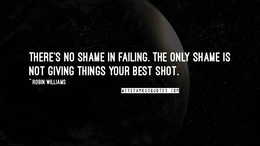 Robin Williams Quotes: There's no shame in failing. The only shame is not giving things your best shot.