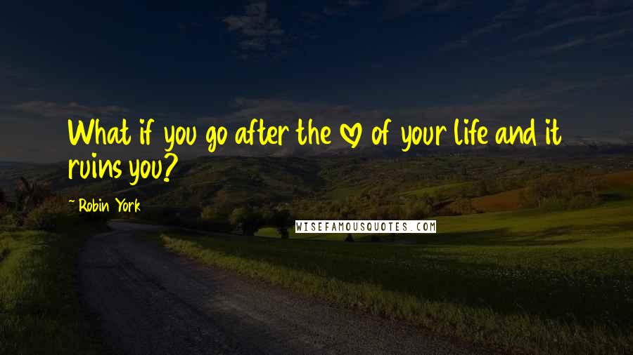 Robin York Quotes: What if you go after the love of your life and it ruins you?