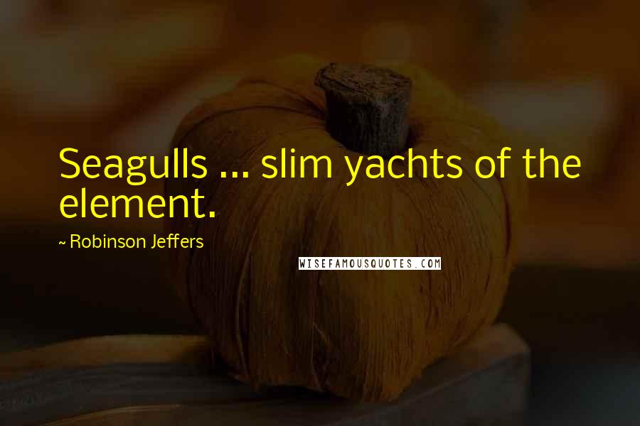 Robinson Jeffers Quotes: Seagulls ... slim yachts of the element.