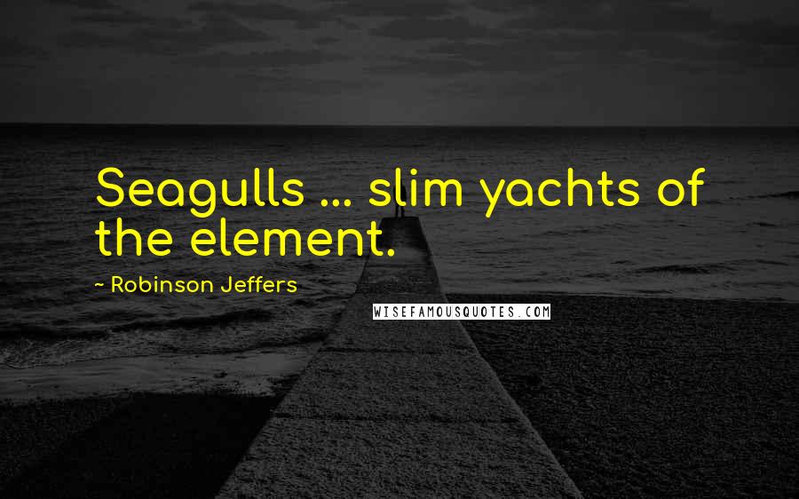 Robinson Jeffers Quotes: Seagulls ... slim yachts of the element.