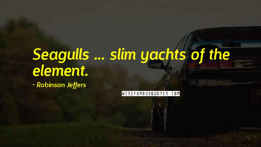 Robinson Jeffers Quotes: Seagulls ... slim yachts of the element.