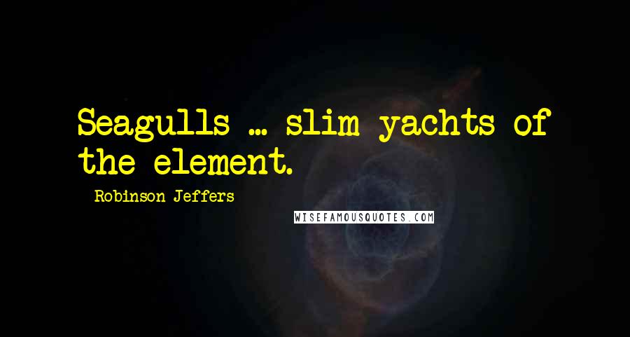 Robinson Jeffers Quotes: Seagulls ... slim yachts of the element.