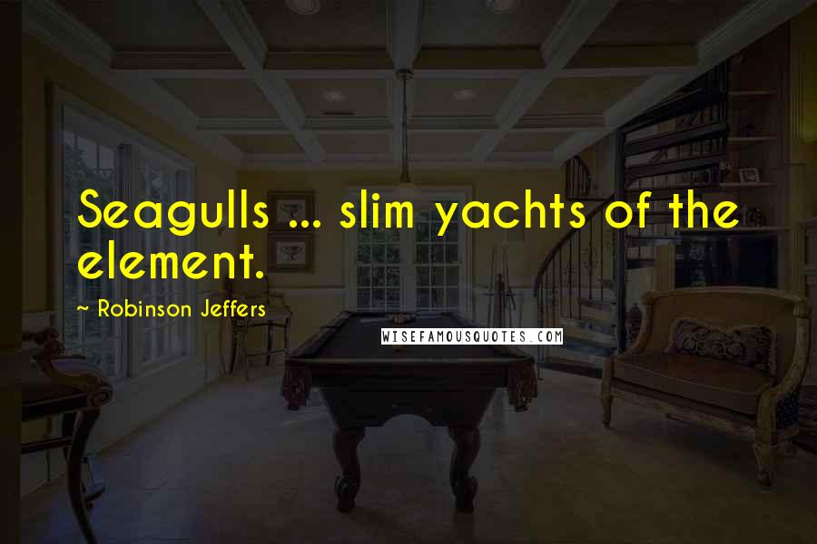 Robinson Jeffers Quotes: Seagulls ... slim yachts of the element.