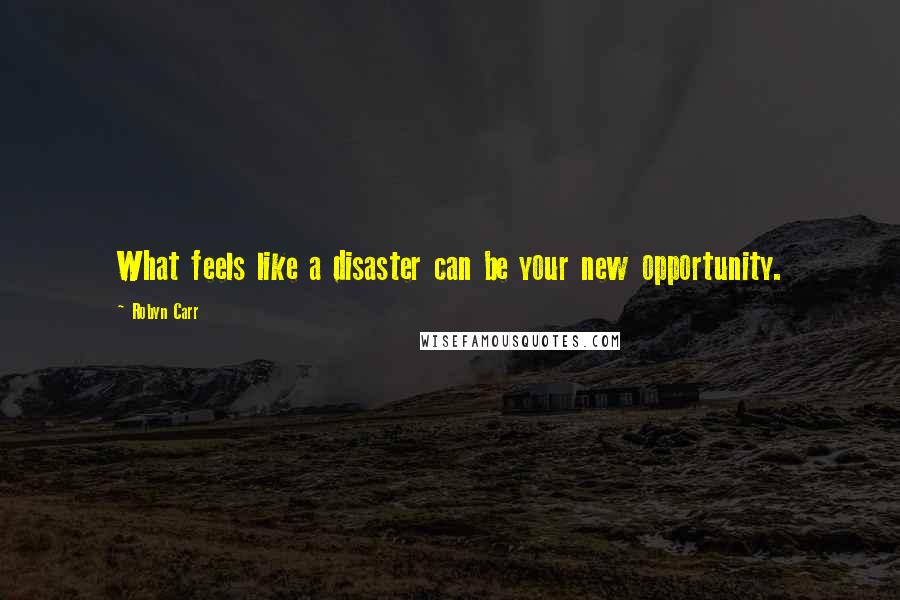 Robyn Carr Quotes: What feels like a disaster can be your new opportunity.