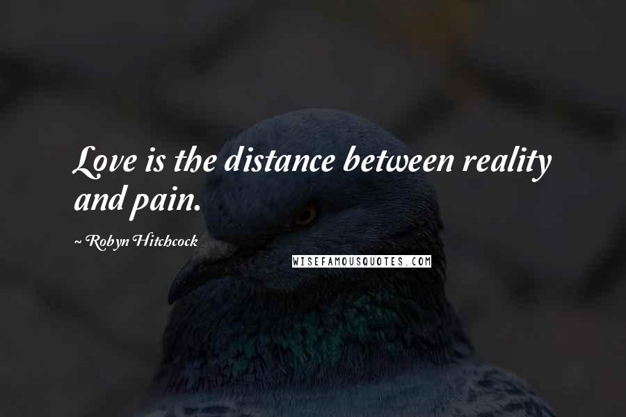 Robyn Hitchcock Quotes: Love is the distance between reality and pain.