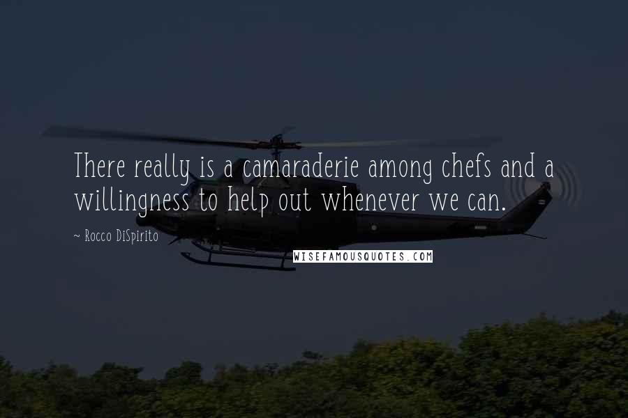 Rocco DiSpirito Quotes: There really is a camaraderie among chefs and a willingness to help out whenever we can.