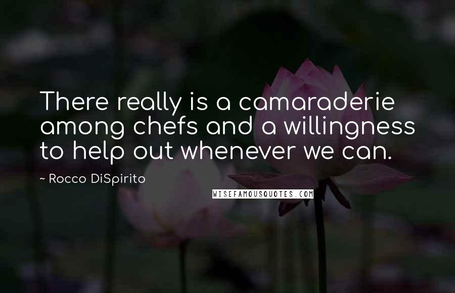 Rocco DiSpirito Quotes: There really is a camaraderie among chefs and a willingness to help out whenever we can.