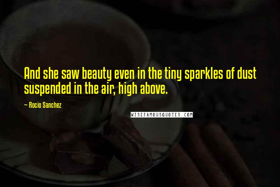 Rocio Sanchez Quotes: And she saw beauty even in the tiny sparkles of dust suspended in the air, high above.