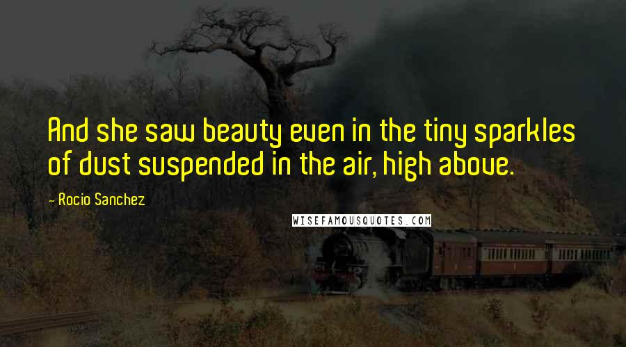 Rocio Sanchez Quotes: And she saw beauty even in the tiny sparkles of dust suspended in the air, high above.