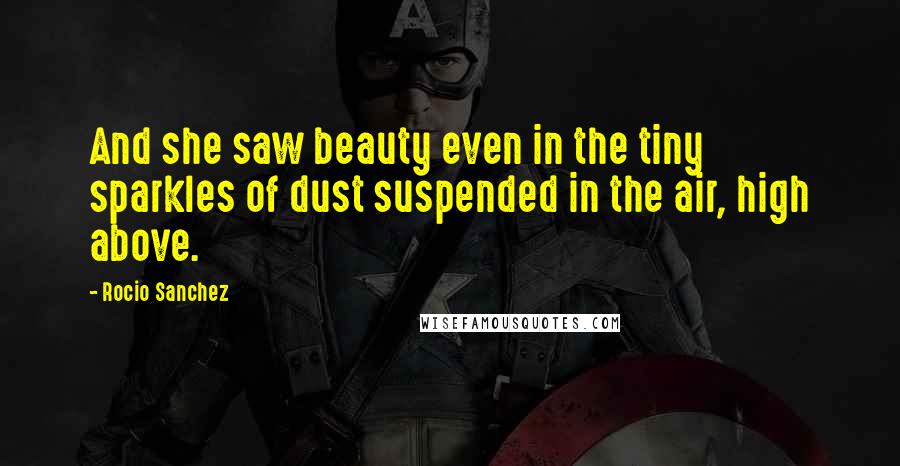 Rocio Sanchez Quotes: And she saw beauty even in the tiny sparkles of dust suspended in the air, high above.