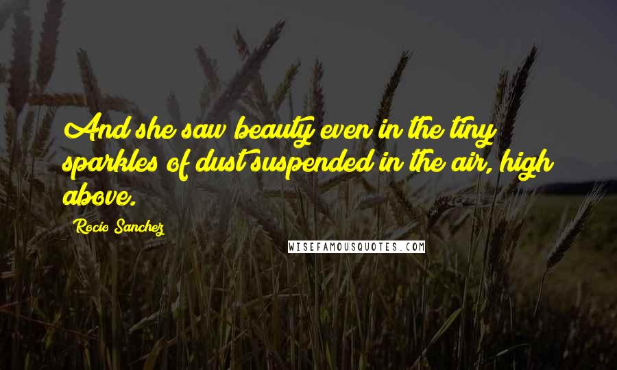 Rocio Sanchez Quotes: And she saw beauty even in the tiny sparkles of dust suspended in the air, high above.