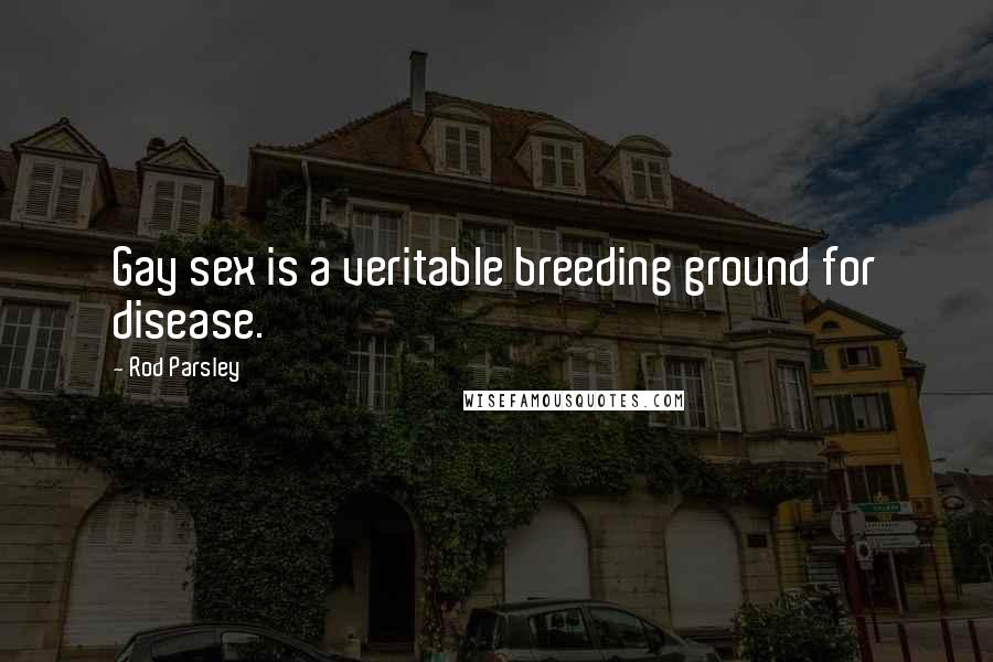 Rod Parsley Quotes: Gay sex is a veritable breeding ground for disease.