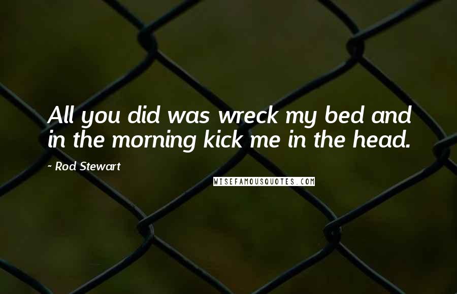 Rod Stewart Quotes: All you did was wreck my bed and in the morning kick me in the head.