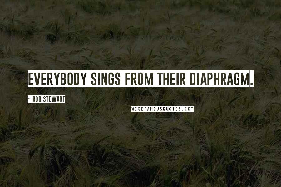 Rod Stewart Quotes: Everybody sings from their diaphragm.