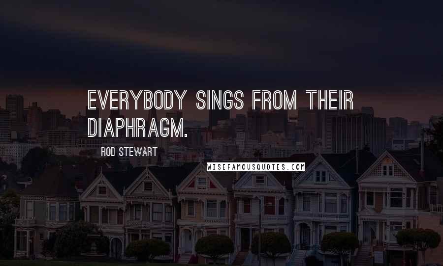 Rod Stewart Quotes: Everybody sings from their diaphragm.