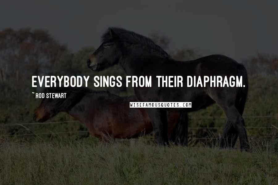 Rod Stewart Quotes: Everybody sings from their diaphragm.