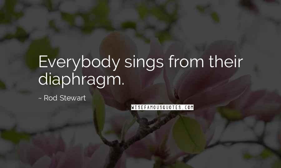Rod Stewart Quotes: Everybody sings from their diaphragm.