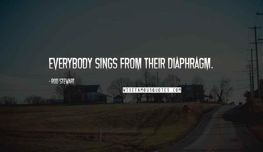 Rod Stewart Quotes: Everybody sings from their diaphragm.