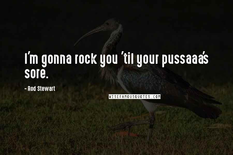 Rod Stewart Quotes: I'm gonna rock you 'til your pussaaa's sore.