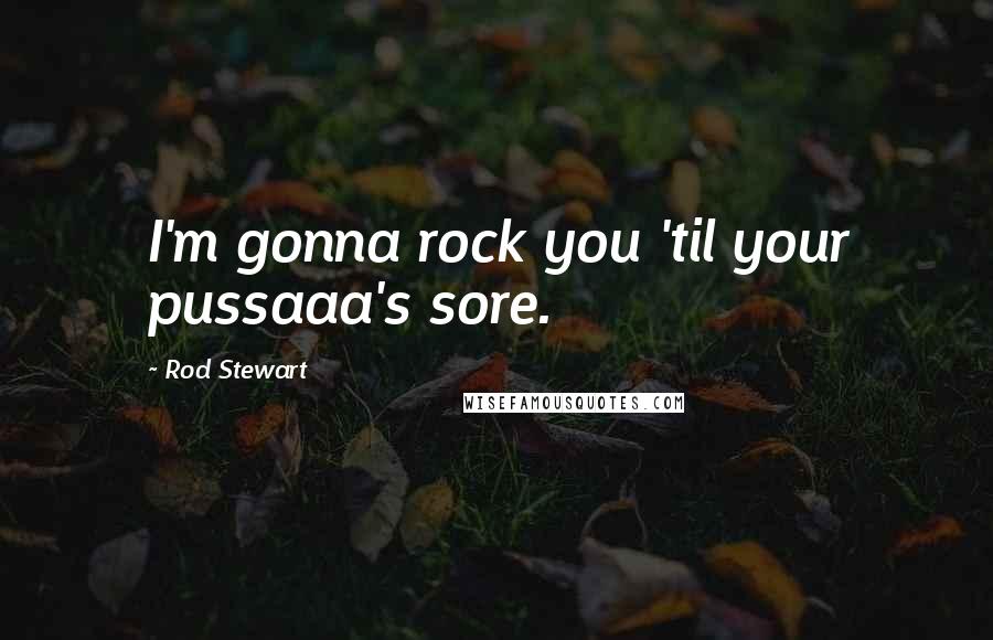 Rod Stewart Quotes: I'm gonna rock you 'til your pussaaa's sore.