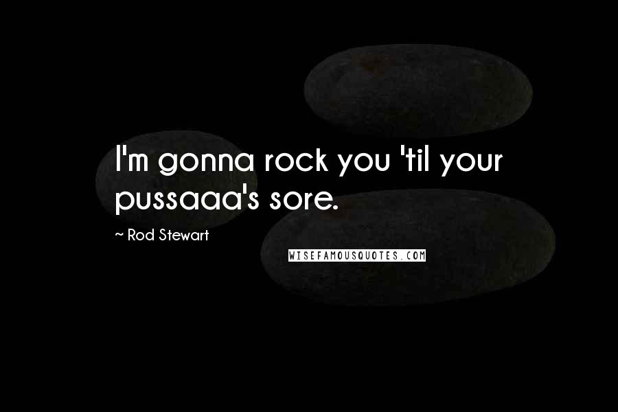 Rod Stewart Quotes: I'm gonna rock you 'til your pussaaa's sore.