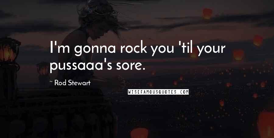 Rod Stewart Quotes: I'm gonna rock you 'til your pussaaa's sore.