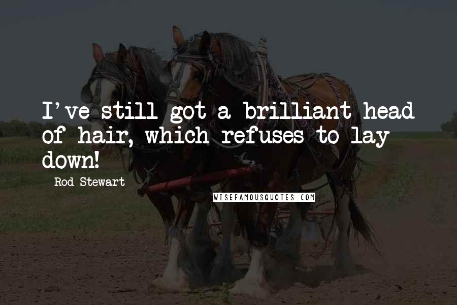 Rod Stewart Quotes: I've still got a brilliant head of hair, which refuses to lay down!