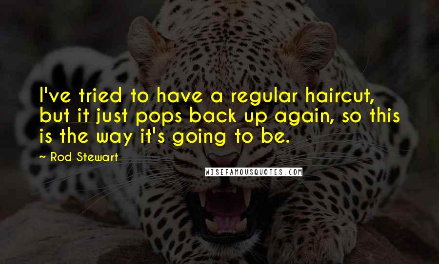 Rod Stewart Quotes: I've tried to have a regular haircut, but it just pops back up again, so this is the way it's going to be.