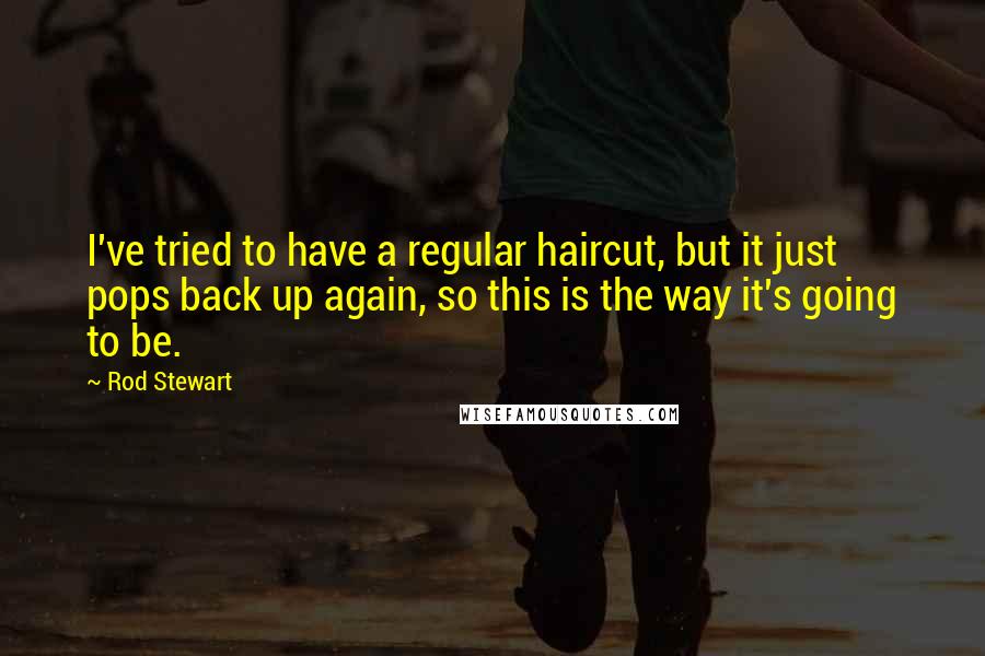 Rod Stewart Quotes: I've tried to have a regular haircut, but it just pops back up again, so this is the way it's going to be.